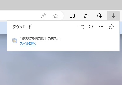 直近のダウンロードの履歴が表示された