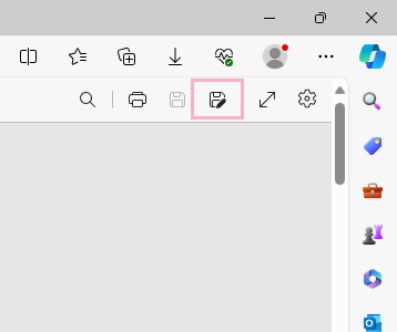 「保存」ボタンからPDFファイルの保存を行う