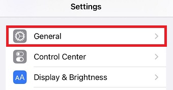 「General」をタップ