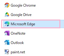 「Microsoft Edge」を右クリック
