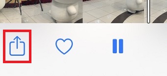 共有ボタンをタップ