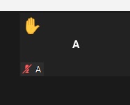 挙手マークが表示された状態となっている