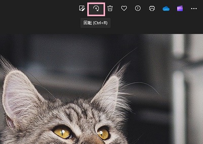 「回転」をクリック