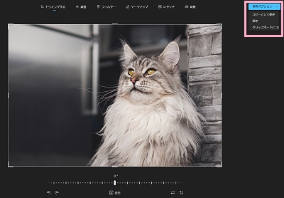 「保存オプション」ボタンから「コピーとして保存」・「保存」のいずれかをクリック