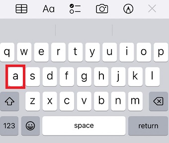 入力したいローマ字を長押し