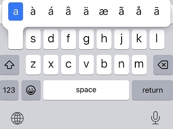 使いたい文字をタップ
