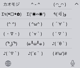 使いたい顔文字をタップ