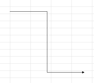 Excelにカギ線矢印を挿入したい