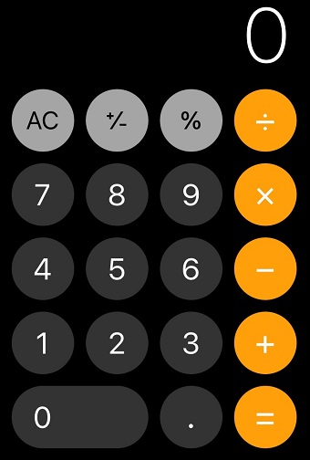 電卓アプリを起動し、横型に持つ