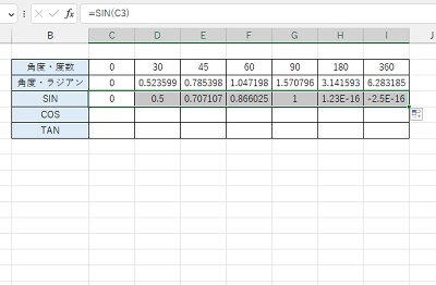 セルの右下に表示されるフィルハンドルをドラッグして残りのセルにオートフィルを適用
