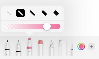 図形を描きたいペンの色や太さなどを設定