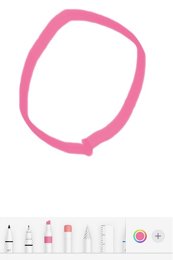 指で図形を描き、そのままタップ