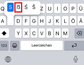 表示されたエスツェットをタップ