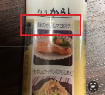 「カメラ」アプリを起動し文字認識させたい文字列を入れる