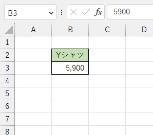 B3セルの￥マークを消すことができた