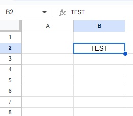 B2セルの文字列を中央揃えに変更