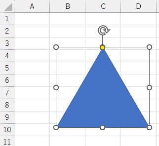 ドラッグ操作で三角形の図形を描画を行う