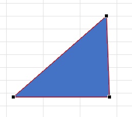 三角形の上の頂点を右方向にずらし、頂点を追加していく