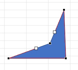 図形の内側に入り込むように頂点をずらして変化させることができる