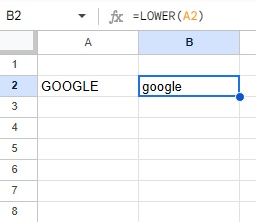 大文字の「GOOGLE」を小文字の「google」に変換した文字列の出力を行うことができた