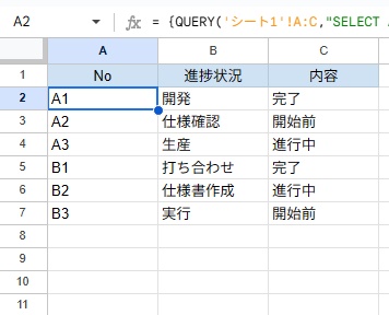 複数のスプレッドシートのデータを統合することができた