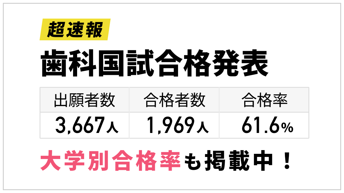 歯科医師国家試験、合格発表。気になる「大学別合格率」がこちら！｜1D（ワンディー）