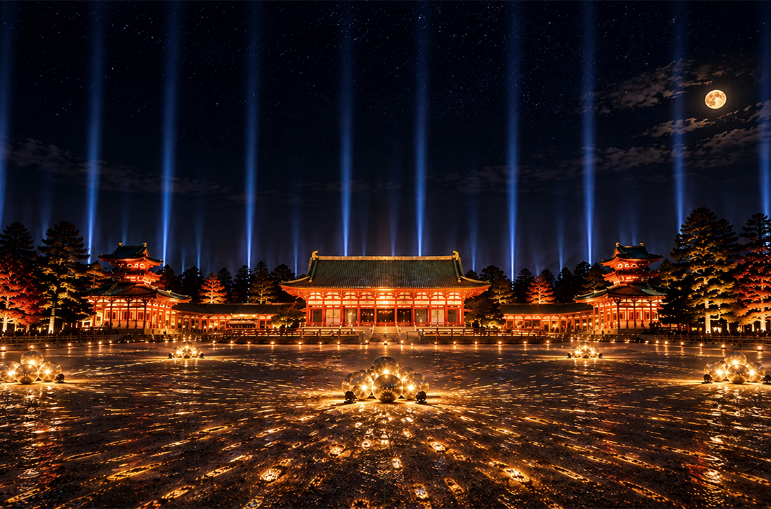 没入型ライトアップ・ナイトウォークイベント「WONDER NIGHT JINGU ～月華～ 」