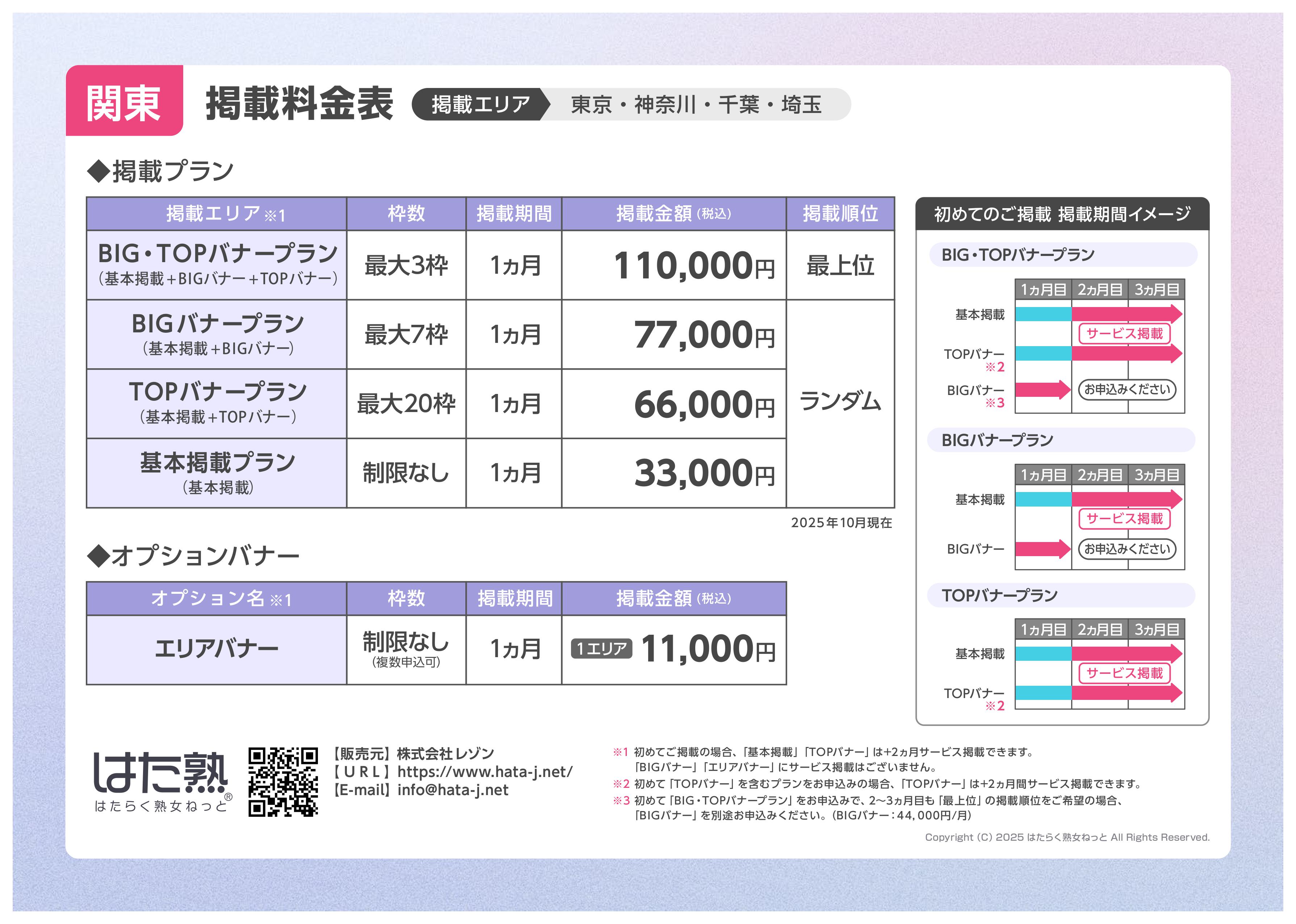 【はたらく熟女ねっと】関東料金表