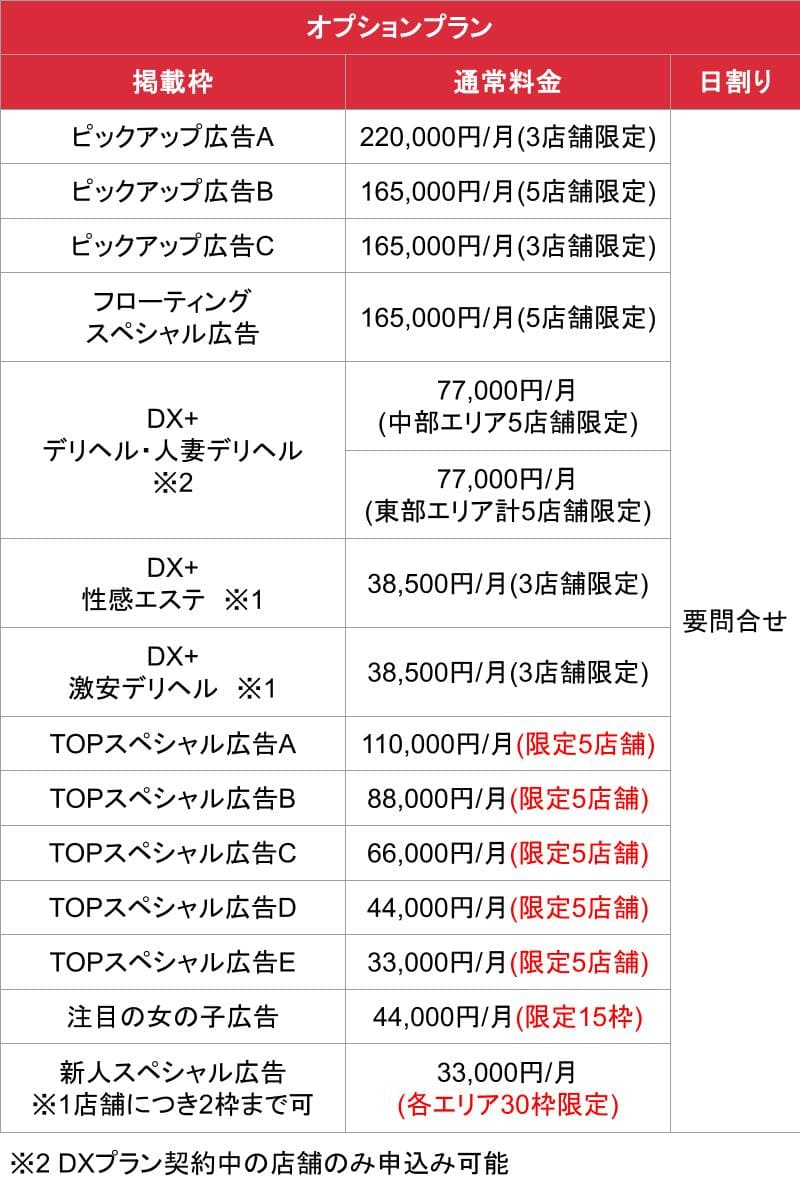  バナナビ_料金表②