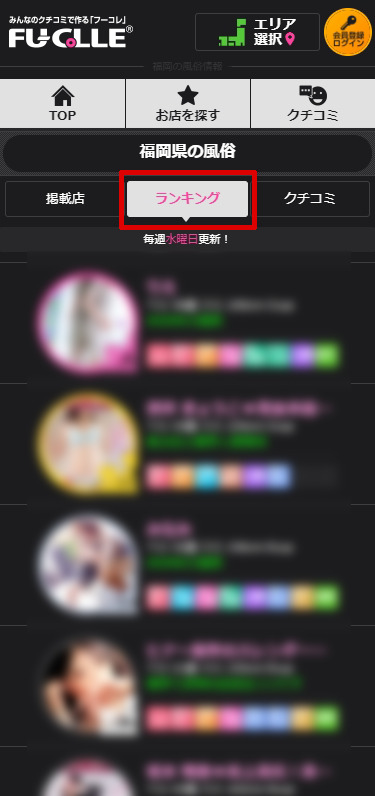 キャストランキングページ