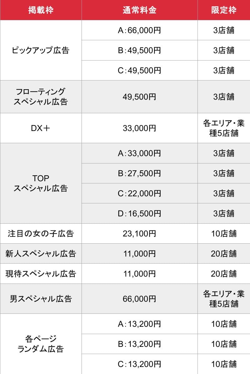 ワンナビ_山口オプション_料金表