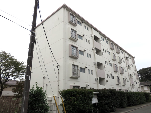 東向地団地１号棟の外観