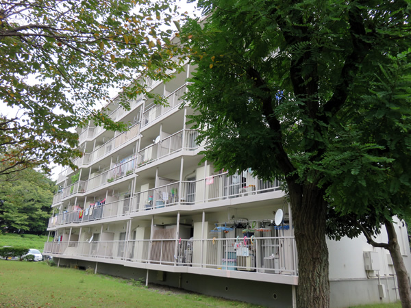 東向地団地４号棟の外観