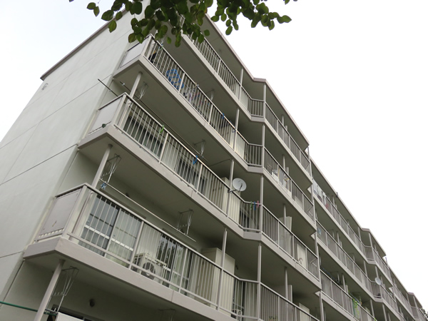 東向地団地６号棟の外観