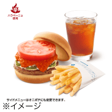 スパイシーモスバーガー レギュラーセット（スパイシーモスバーガー＋ポテトＭ or オニポテ＋ドリンクＭサイズ）