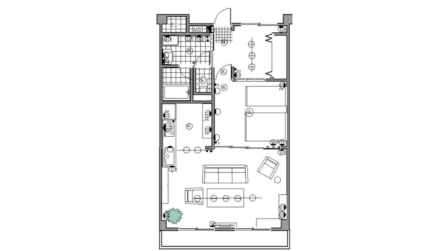 LDKと寝室を３枚引き戸で間仕切り、開けると26畳の大空間に