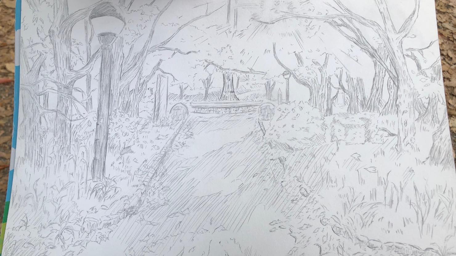 油絵の下書きデッサン