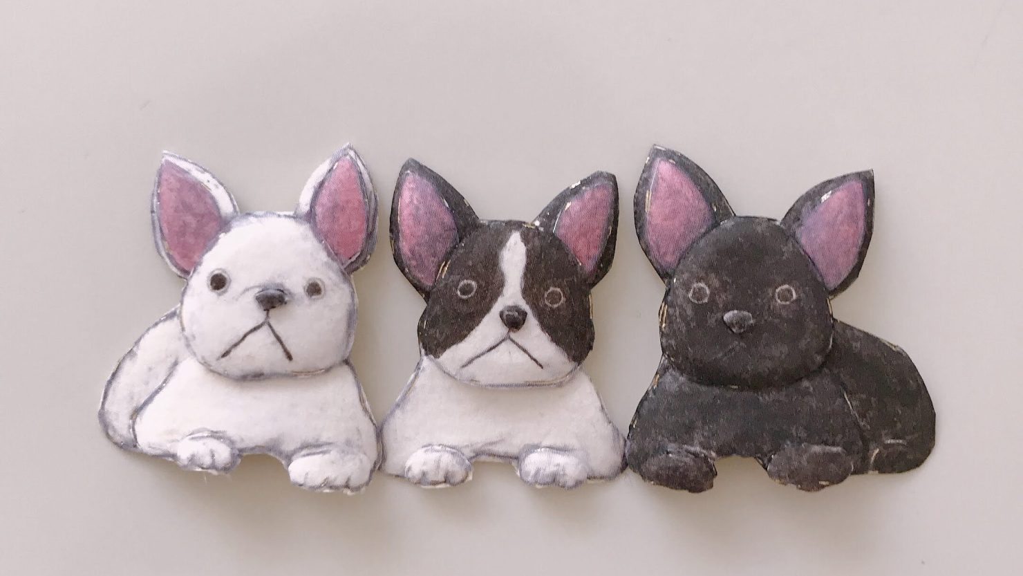 シャドーボックスのパーツ（3匹の犬）