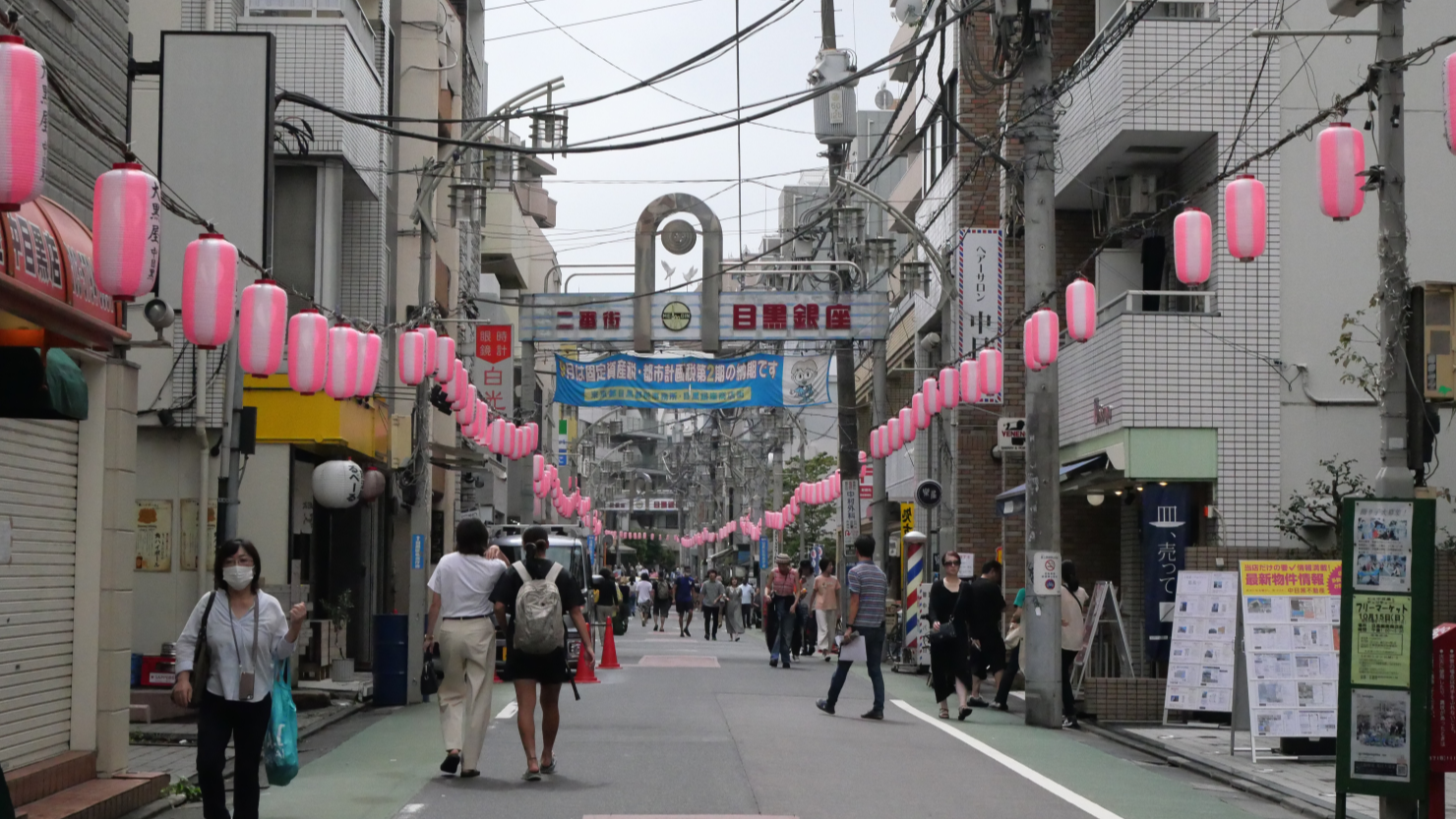 にぎわう目黒銀座商店街