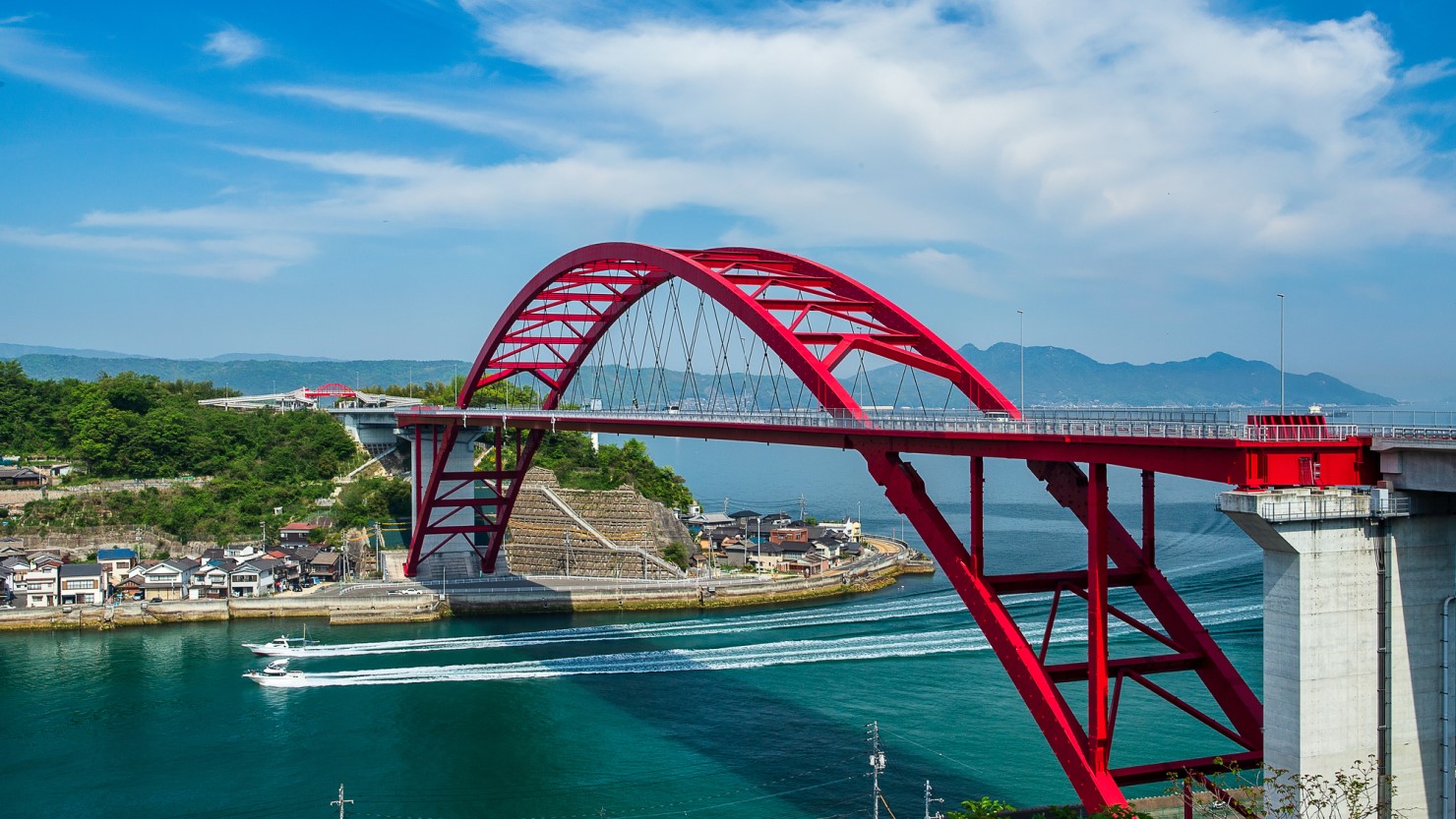 音戸の瀬戸海峡と第二音戸大橋