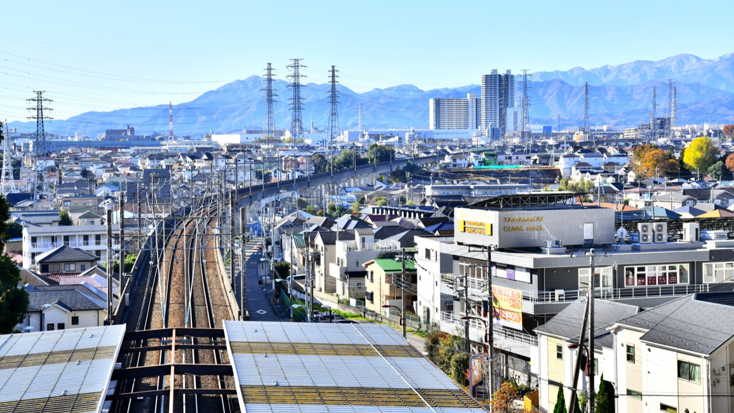 多摩境駅周辺より橋本駅方面を望む