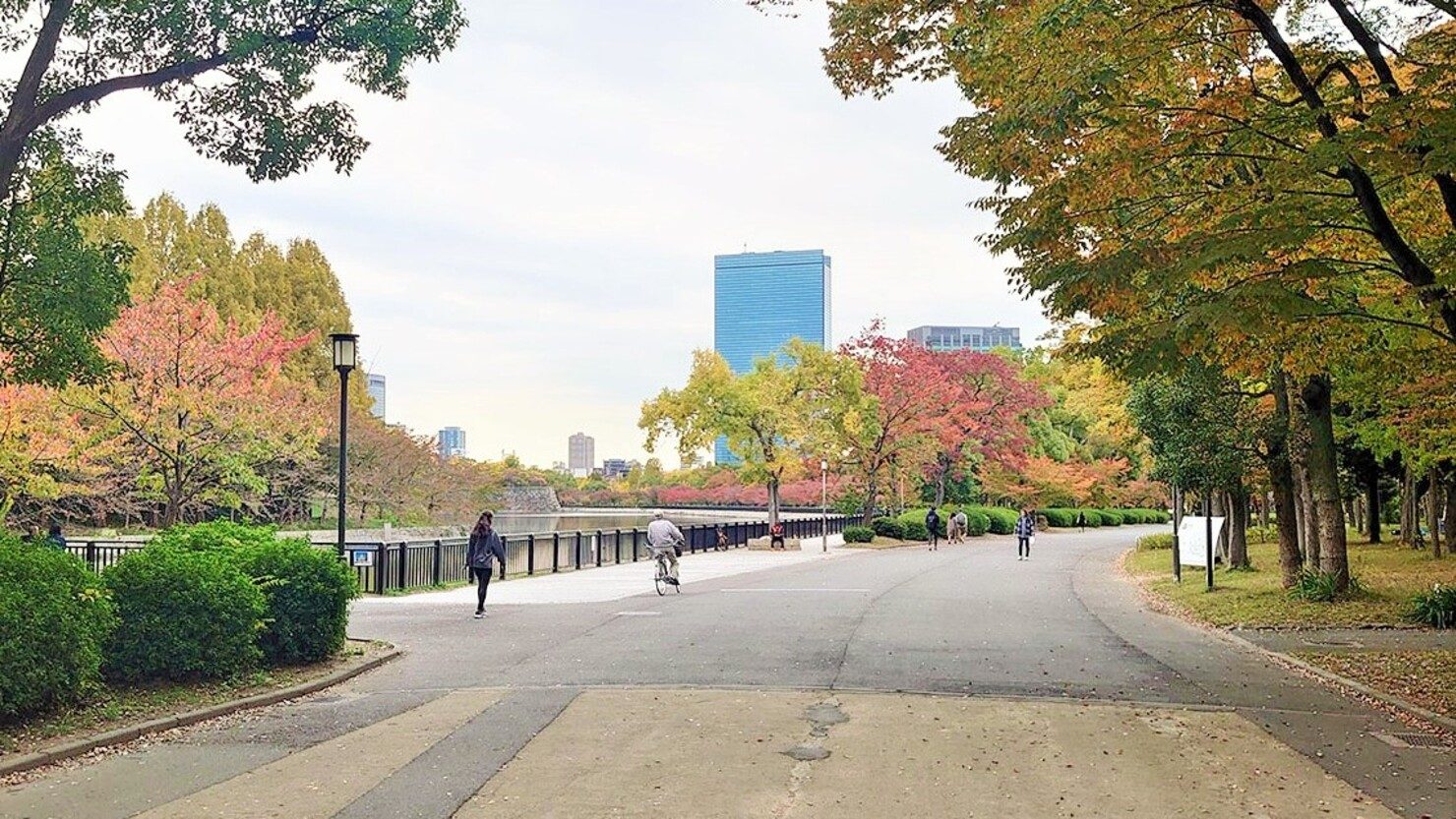 お堀に沿って歩くのは最高のお散歩コース　© はしお