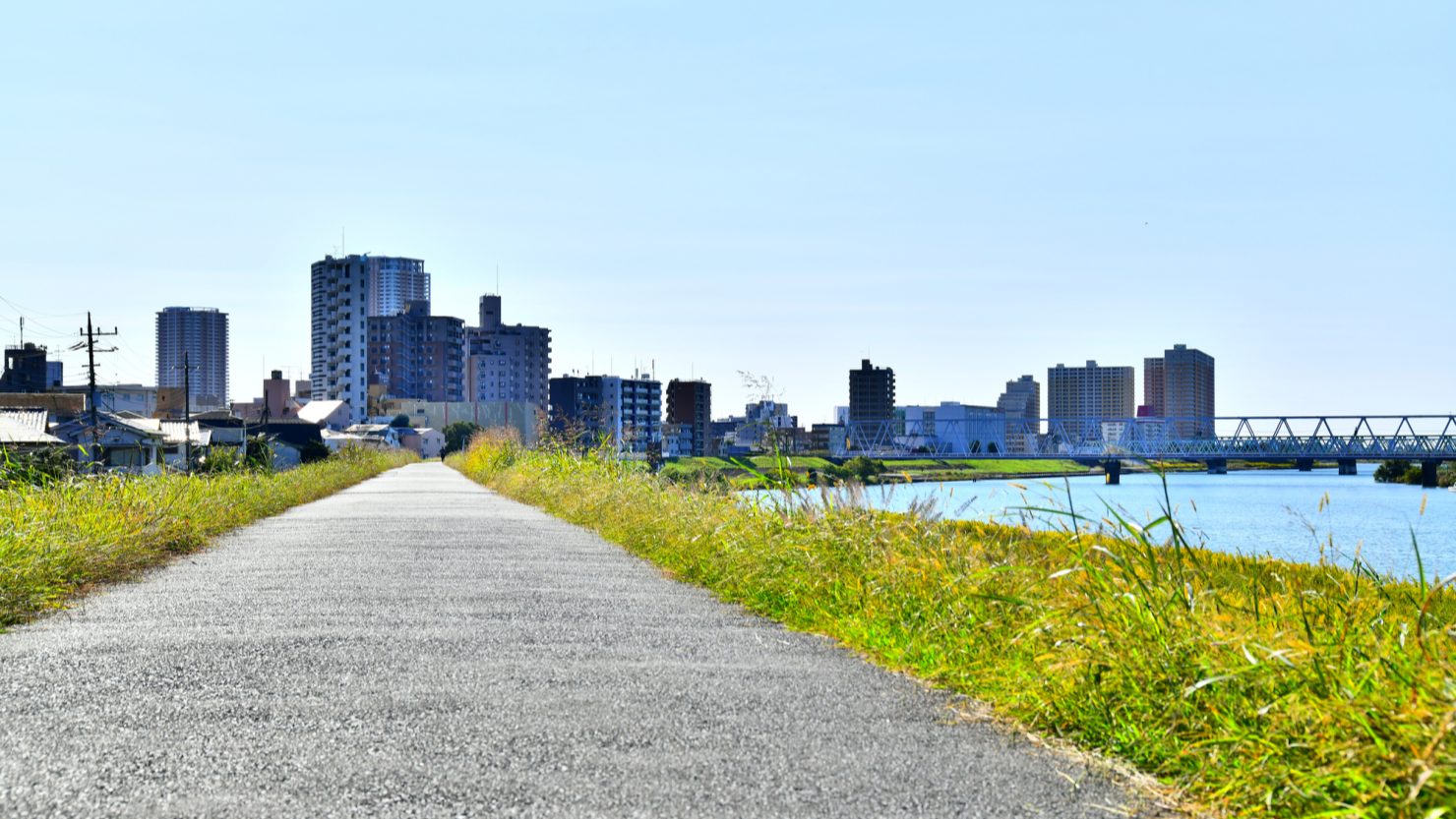 国府台駅、市川橋/江戸川 下流方面