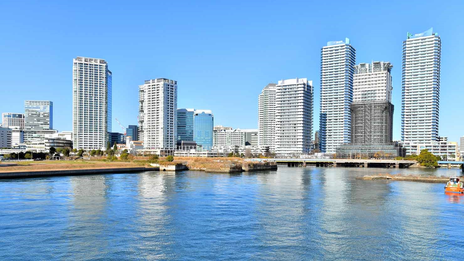 みなとみらい橋から見えるポートサイド地区