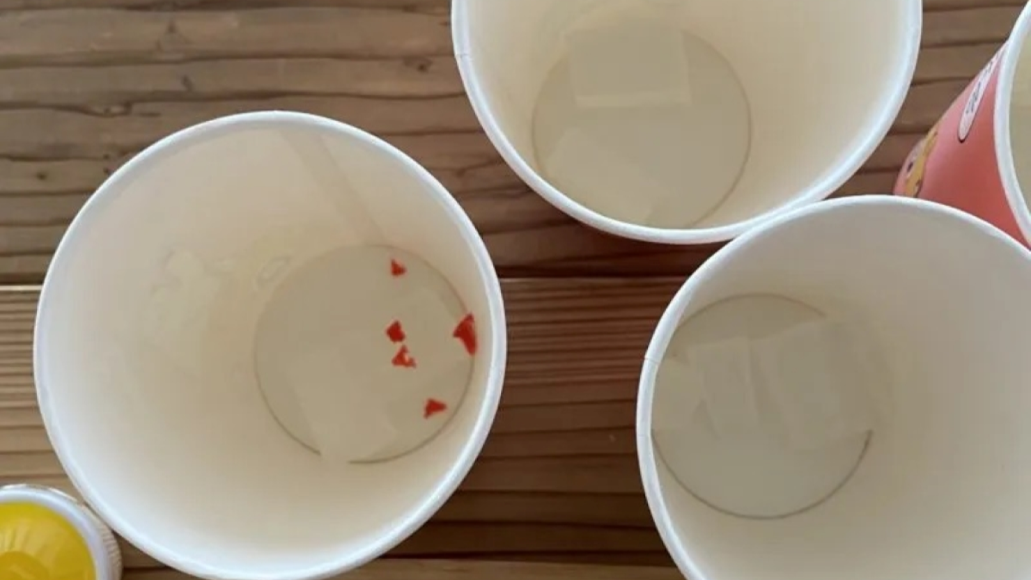 紙コップに入れたグリセリンソープ