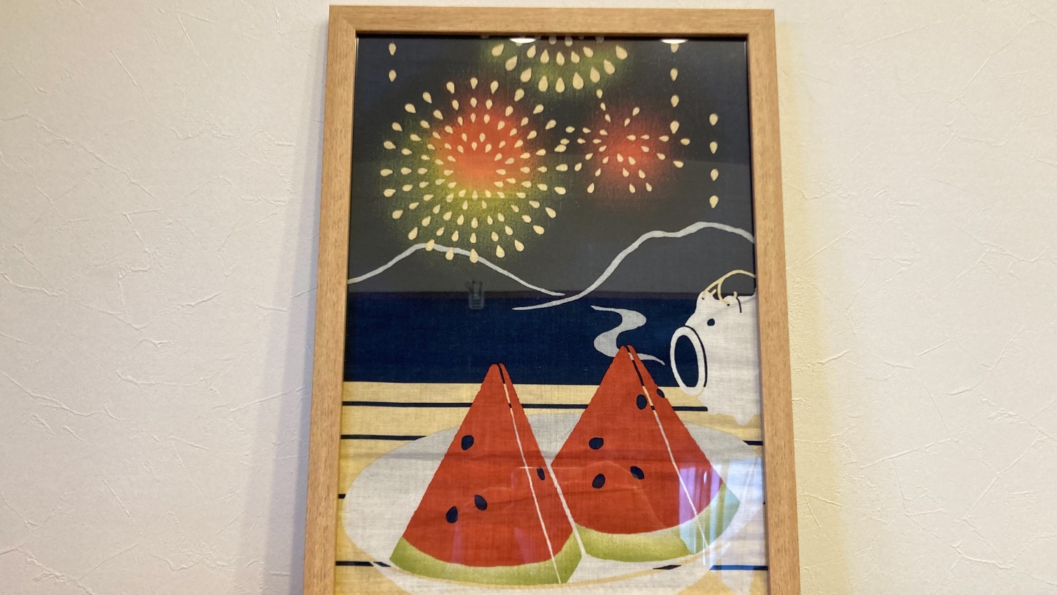 手ぬぐいを額装で飾った場合