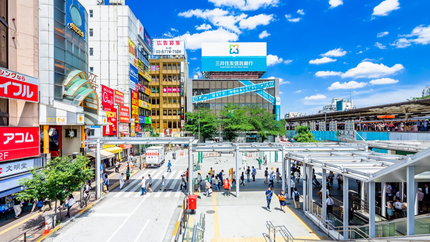 中野駅北口付近の風景