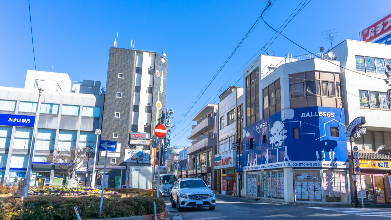 祐天寺駅前の風景