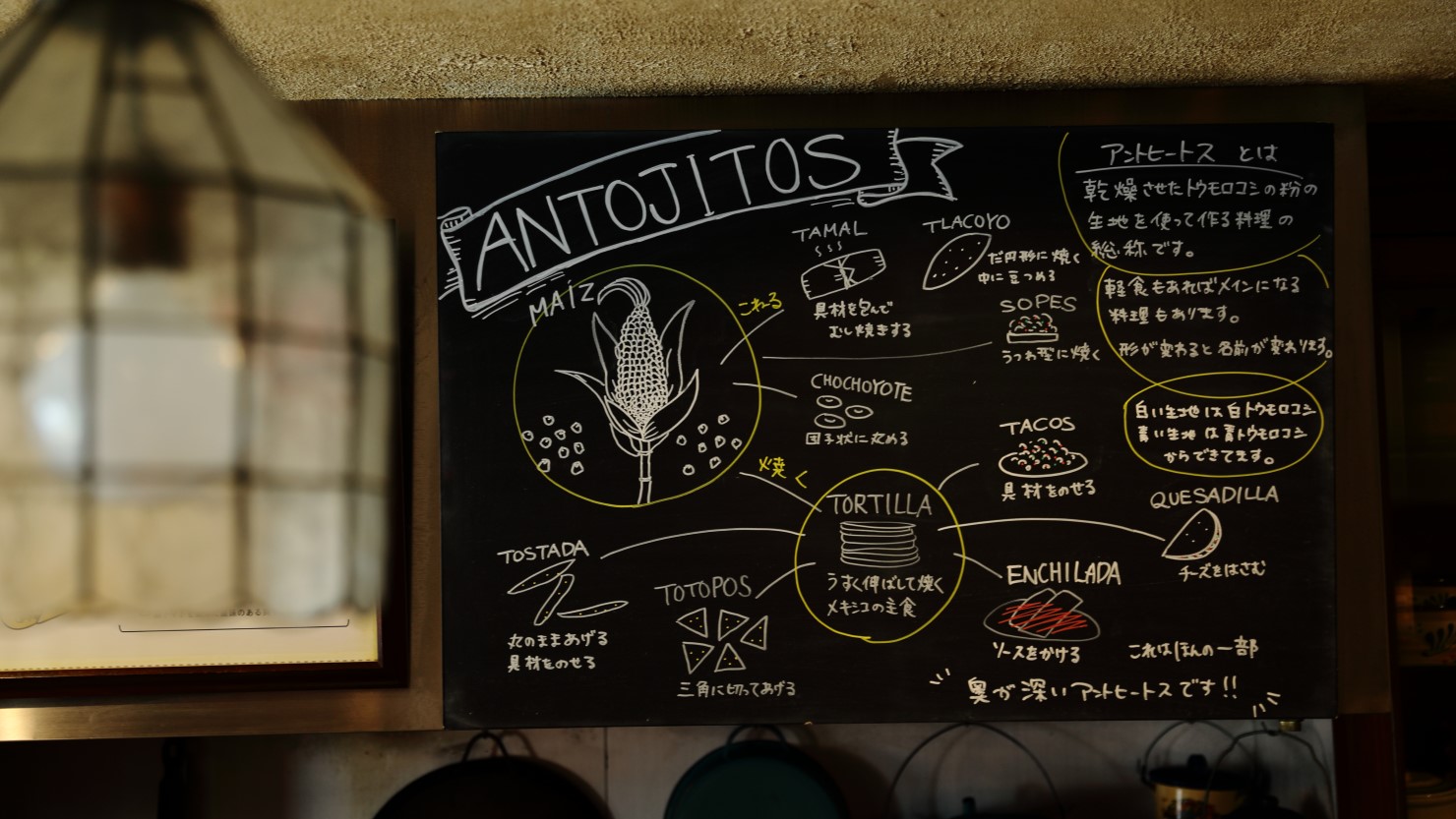 メキシコ料理ではトウモロコシが大活躍。トウモロコシで作った生地を焼き「トルティーヤ」を作り、そこに具材をのせたものを「タコス」と呼ぶ