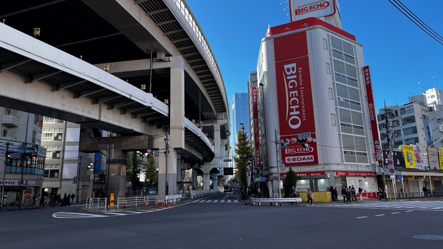 玉川通りと世田谷通りの分岐点